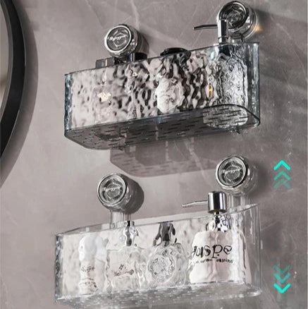 Raft de perete practic fără găurire pentru baie